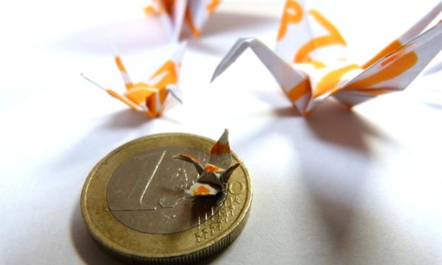 Agraïment 1 origami, 1 euro