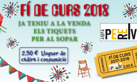 FESTA FI DE CURS 2018!! RESERVEU LES VOSTRES CADIRES!!